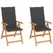 VidaXL Chaise de jardin Assise capitonnée Teck Anthracite
