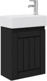 vidaXL Badkamermeubel met kraan Zwart 45,5 x 25,5 x 84 cm