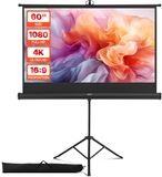 VEVOR Projectiescherm met Statief - 60 inch HD 4K - 16:9 Projectorscherm - Beamer Scherm met Draagtas