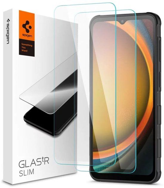 Spigen GLAS.tR Slim Screenprotector Samsung Galaxy XCover 7 Pro/7 Transparant Gehard Glas 2 Stuks