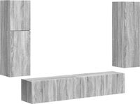 vidaXL Tv-meubelset - 4 stuks - Grijs - Sonoma Bewerkt hout