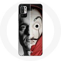 Maniacase Hoesje voor Xiaomi Redmi Note 10 5G La casa de papel Berlijn Split Masker