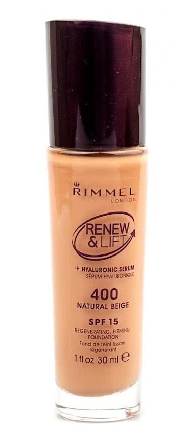 Rimmel London Rimmel Renew & Lift Foundation with Hyaluronic Serum - 400 Natural Beige