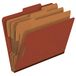 Pendaflex Classificatie Folders, Standaard, 3 tabbladen, Opties Vasten, 2/5 Cut Tab, Donkerblauw, Letter, 10/BX (24096) Baksteenrood