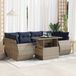 Maison Exclusive - Salon de jardin pour le jardin avec coussins, 7 pièces, gris, avec plastique tressé et bois d'acacia