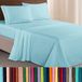 Elegant Comfort Geborduurde zachtste premium hotelkwaliteit 4-delige lakenset, kreuk- en vervagingsbestendig, microvezel, aqua blauw, queensize