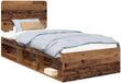 vidaXL Bedframe met hoofdeinde Oudhout 90 x 190 cm Massief grenenhout
