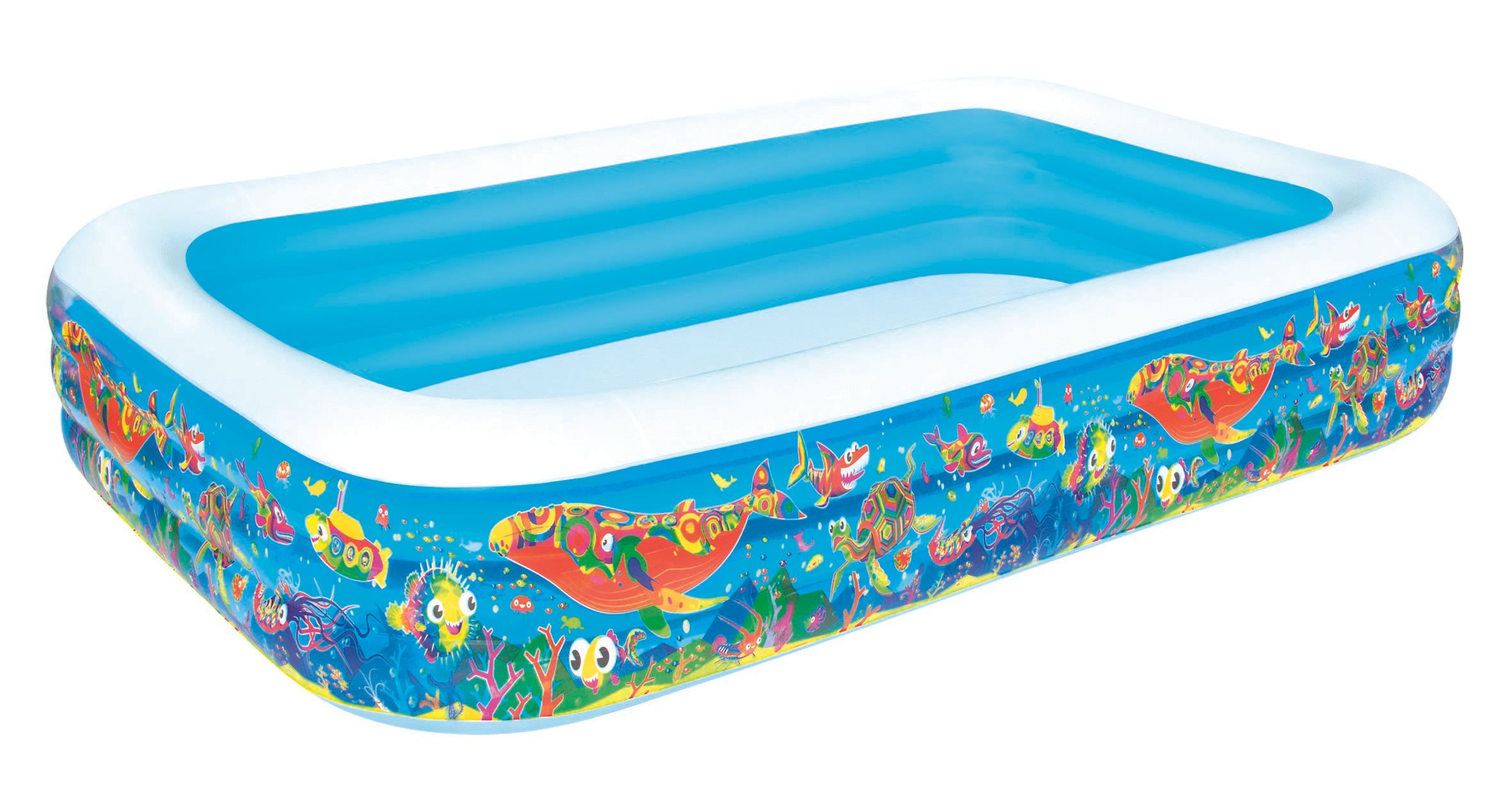Bestway Familiebad rechthoek seaworld 305 - 305 x 183 x 56 cm - Kinderzwembad