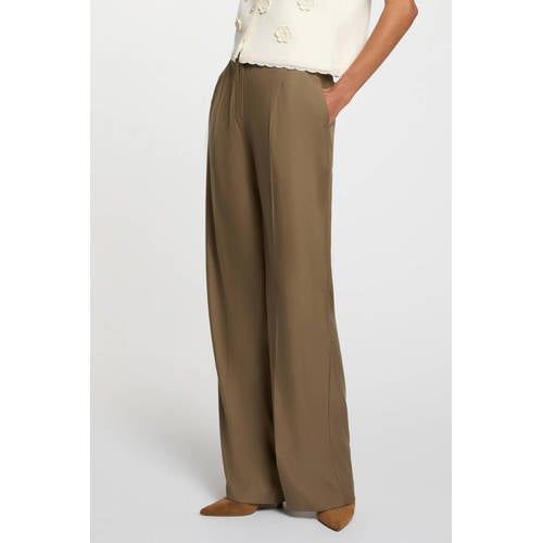 Morgan Morgan straight high waist pantalon kaki