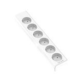 Garza Stekkerdoos zonder kabel, wit, 6 stopcontacten