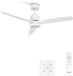 CREATE Windstyle S/plafondventilator van ABS met wit licht, met wandbesturing en afstandsbediening, 40 W, stil, Ø 112 cm, 6 snelheden, timer, zomer-winter, dubbele hoogte, DC-motor