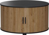 Vicco Selva Salontafel – 80 x 80 cm met schuifdeur Eiken/zwart