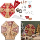 LILY COOK Kerst Bakrad – Draaiend Surprise Wheel voor Bakken & Patisserie – Interactief Keukenaccessoire voor Koekjes, Taarten & Desserts – Kerstdecoratie – Rood/Bruin