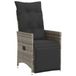 vidaXL Fauteuil de jardin réglable avec coussins poly rotin gris