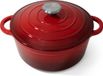 Joeji's Kitchen Cocotte en fonte rouge avec couvercle - 22 cm - 2,7 L