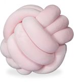 Merkloos / Sans marque Relaxdays knot kussen, knoopkussen voor de bank, decoratief, Scandinavisch, sierkussen knopen, Ø 25 cm, roze