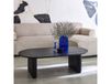 Sweeek - Table basse oblongue bois d'hévéa placage chêne noir - L 122 x P 65 x H 35 cm - Gabrielle