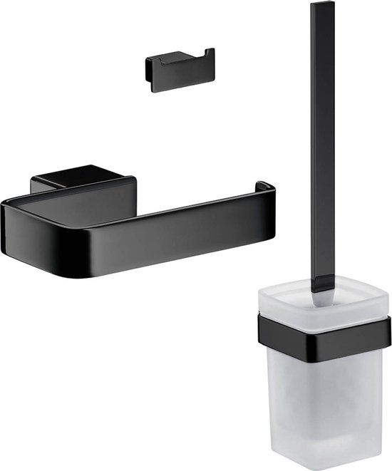 Emco Loft Toilet Accessoireset 3-in-1 Zwart - Messing - 3 Jaar Garantie
