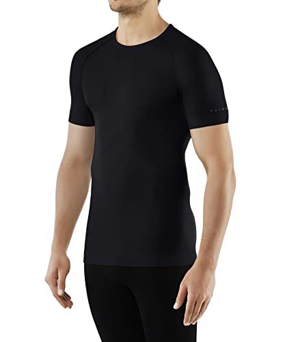 Falke Cool functioneel herenshirt met korte mouwen, functioneel garen, zwart, blauw, ademend ondergoed voor sport, verkoelend, sneldrogend, voor warme tot warme temperaturen, 1 stuk