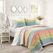 Lush Decor Royal Empire Quilt Gestreepte Patroon Omkeerbare 3-delige Beddengoed, Volledige Koningin, Blauw en Koraal