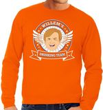 Bellatio Decorations Oranje Koningsdag Willem drinking team sweater heren XL - Katoen - Mannen