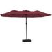 Parasol de jardin double tête Bordeaux Rouge 449x265 cm