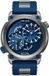 Police ILG of Switzerland AG Dual time horloge Boa heren polshorloge analoog siliconen band blauw 48mm kast grijs