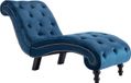 vidaXL Chaise longue velours bleu