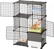 VEVOR Kattenkooi, 3-Laags Kattenren, Zwart