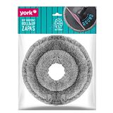 York Prestige York Vervanging voor draaibare mop ROLL&UP klittenbandwisserhoes, grijs en roze, microvezel-wisserkop