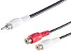 1aTTack.de 1x 0,2m - RCA Y-kabel RCA-stekker naar 2 RCA-aansluitingen Audio-adapterkabel Gegoten connectoren Vernikkelde contacten voor HiFi Stereo TV