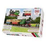 LGB 70307 L70307 Tuinbaan, starterset, reistrein, tuinbaan, modelspoorbaan, met locomotief en twee wagons, spoorweg G, 85 x 12 x 16 cm