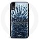 Maniacase Hoesje voor iPhone XS Game of Thrones seizoen 8 Episode 1 The Iron Throne Characters logo Grey