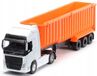 Welly Volvo FH 600 Camion porte-conteneurs Échelle 1:64 Blanc/Orange Métal