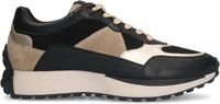 No Stress - Dames - Zwarte leren sneakers met details - Maat 37