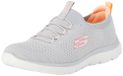 Skechers Summits Top Player Trainers, Gray Knit/Pink & Coral Trim, 37.5 EU