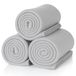 ALCLEAR 3 stuks Oeko Tex fleecedekens, platinagrijs, 130 x 160 cm