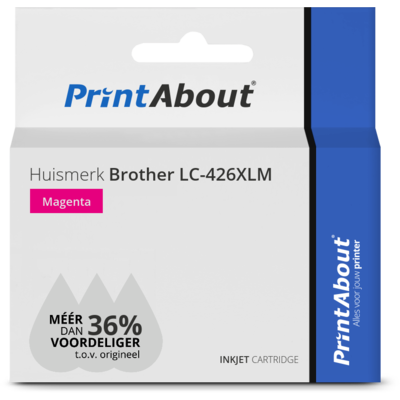 PrintAbout Huismerk Brother LC-426XLM Inktcartridge Magenta Hoge capaciteit