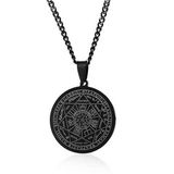 Mendes Steel Cubaanse Schakelketting Mannen Zwart Seal of the Seven Archangels