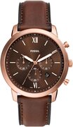 Fossil Neutra FS6026 Horloge - Leer - Bruin - Ø 44 mm