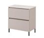 3E 3xE living.com 3xE living Badkamermeubel Staand onder Wastafel 60 cm, 2 Lades, Softclose, Kasjmier + Blad Marmer Bianco/Poten Zwart, 60 x 46 x 73,6 cm