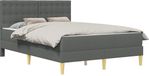 vidaXL Bedframe met matras Donkergrijs 120 x 200 cm Stof