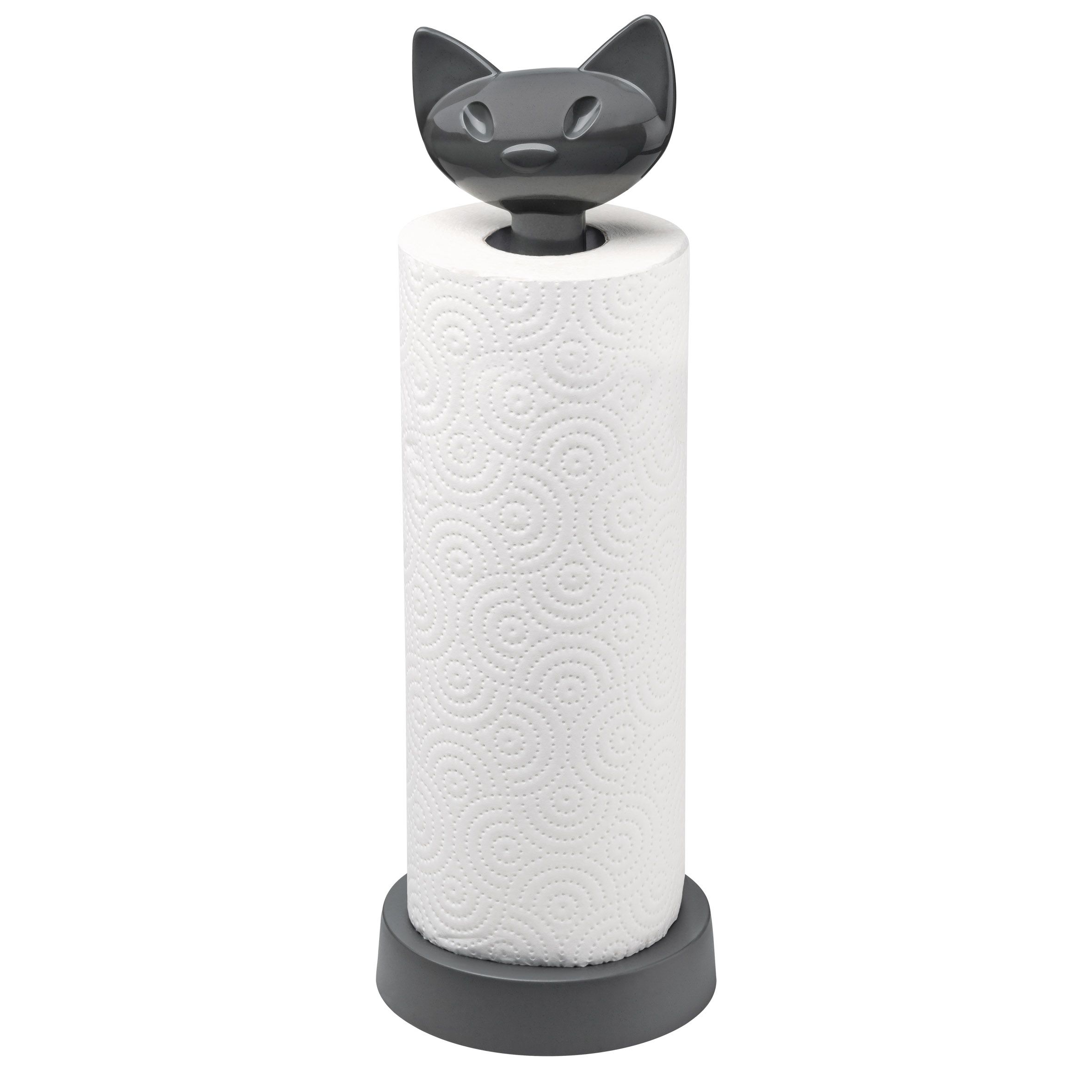 Koziol Miaou Keukenrolhouder - Zwart - Tafelmodel - Rond