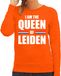 Bellatio Decorations Koningsdag sweater I am the Queen of Leiden - dames - Kingsday Leiden outfit / kleding / trui M