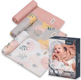Lionelo Bamboo SET - 100% Bamboe Katoen Luiers - Set van 3 Stuks - 70 x 70 cm - Hypoallergeen - Antibacterieel - Thermoregulerend - Ademend & Zacht - Veelkleurig - Wasbaar - Vanaf Geboorte