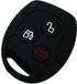 Ford Housse en silicone pour clé de voiture - Noir - Léger - Pour 3 boutons