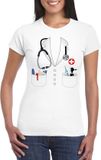 Bellatio Decorations Shoppartners Bv Dokter kostuum wit shirt voor dames - Hulpdiensten verkleedkleding XS