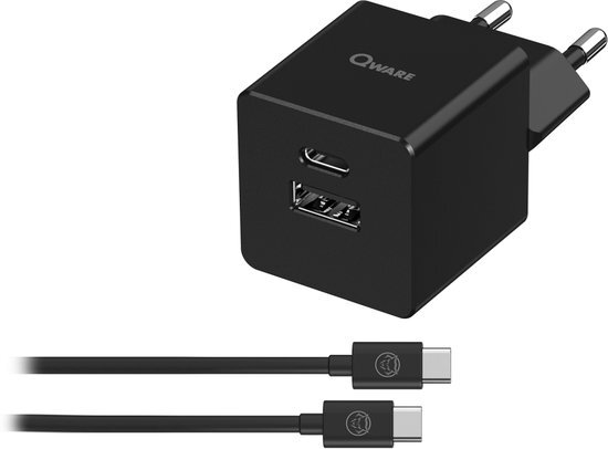 Qware Gaming - Switch Laadkabel - USB-C - Switch controller - Fast Charging - Controller Kabel - Oplaadblok - Adapter - 20 Watt - PowerDelivery - USB-A - Geschikt voor Switch