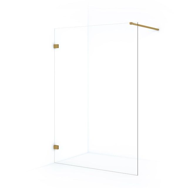 Maxaro Inloopdouche Diamond 130cm 8mm Helder Veiligheidsglas Goud