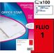 OFFICE STAR - Verpakking met 100 etiketten multifunctioneel zelfklevend - Fluo rouge - 210 x 297mm - Inkjet ou Laser - (OS43478RF)
